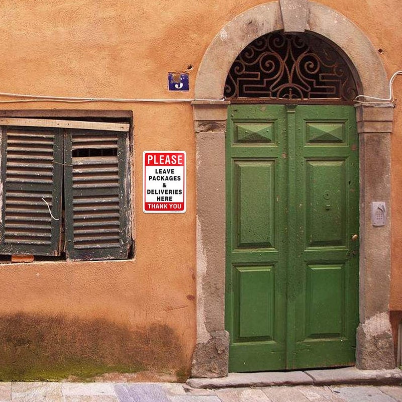 Enjoyist Please Leave Deliveries and Packages Here Sign 12"x 8" .04" Rust Free Aluminum - UV Protected and Weatherproof - Image 5